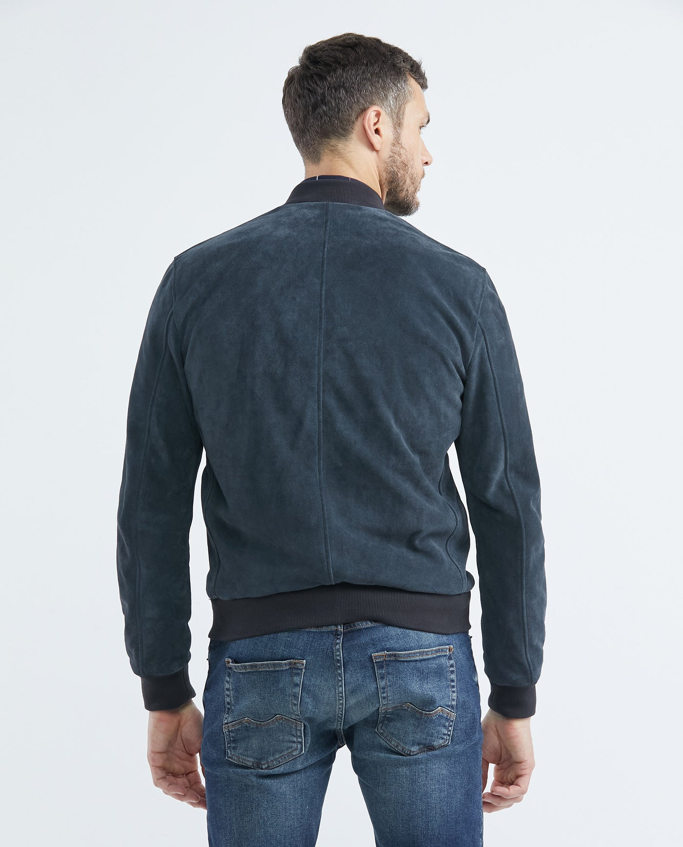 Men's Teddy Jacket Calfskin High Collar - 5