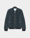 VESTE BOMBER EN DAIM MARINE