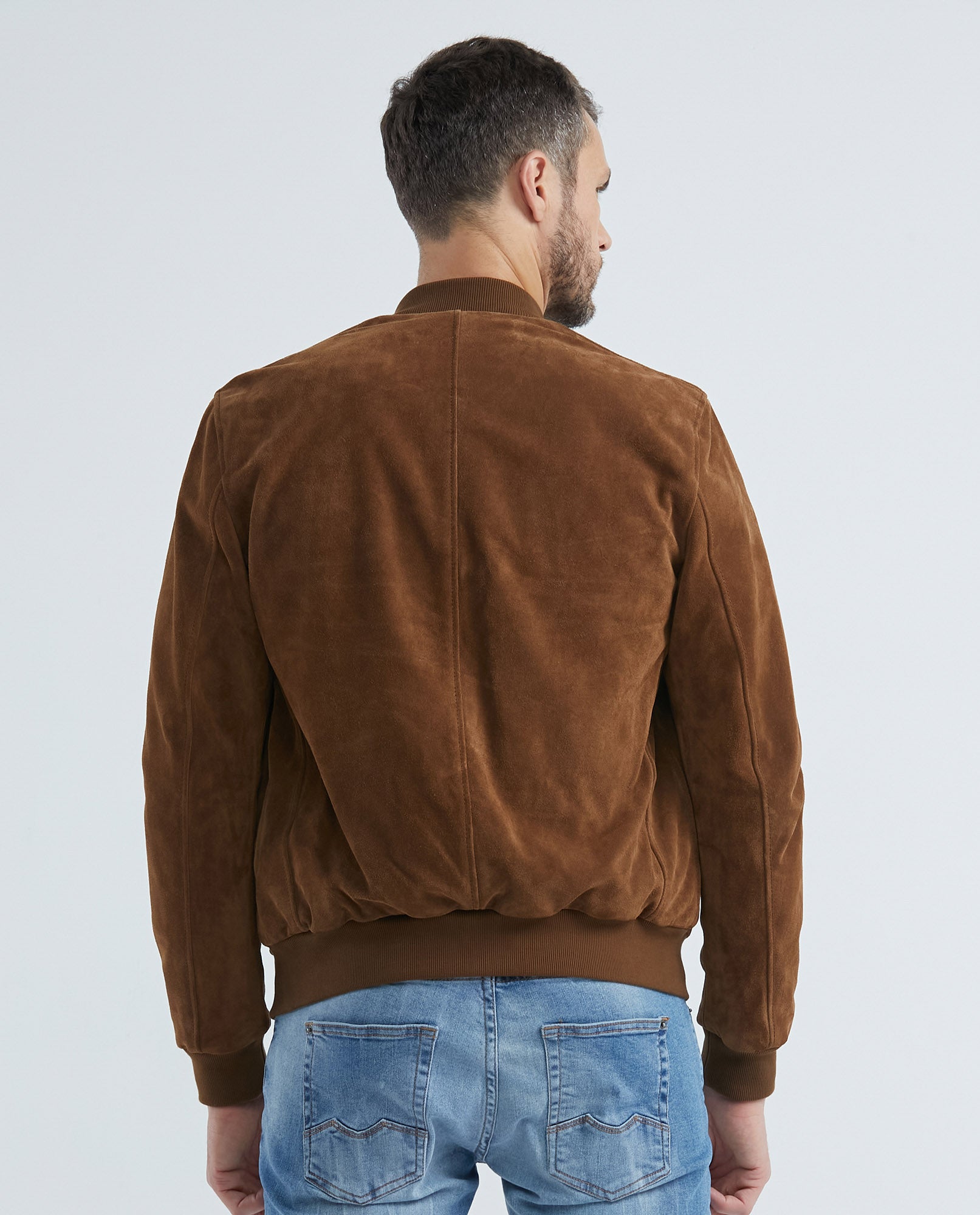 Men's Teddy Jacket Calfskin High Collar - 2