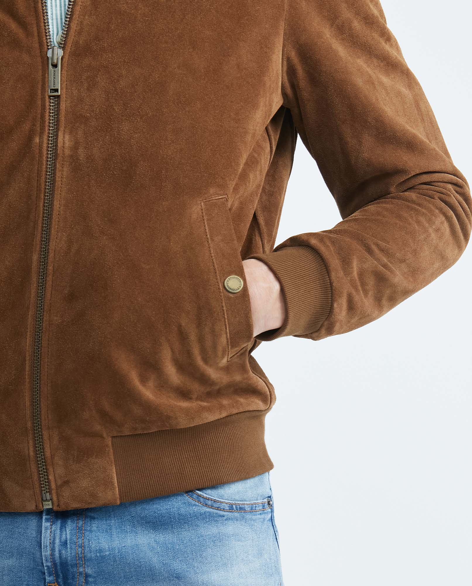Men's Teddy Jacket Calfskin High Collar - 4