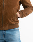 BOMBER EN DAIM MARRON