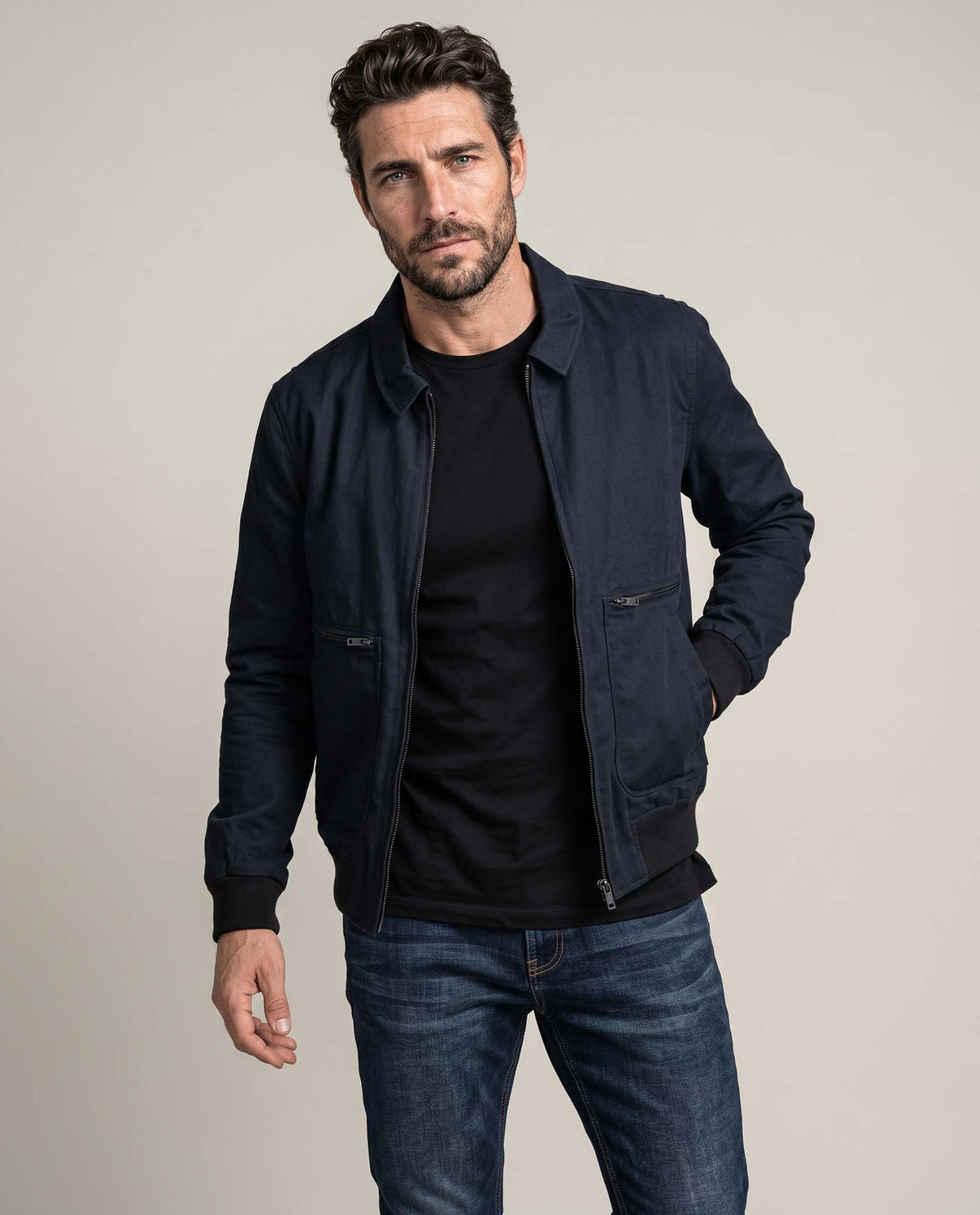 Men´s Shirt Collar Jacket - Blue 63_627D251_AZU194050_0