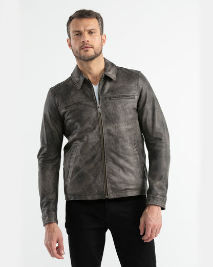 BLOUSON BIKE JACKET IN CHARCOAL