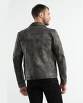 Men's Classic Leather Jacket Lambskin Shirt Collar 627D401 - 5