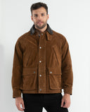 HUNTER FIELD SUEDE JACKET IN BROWN