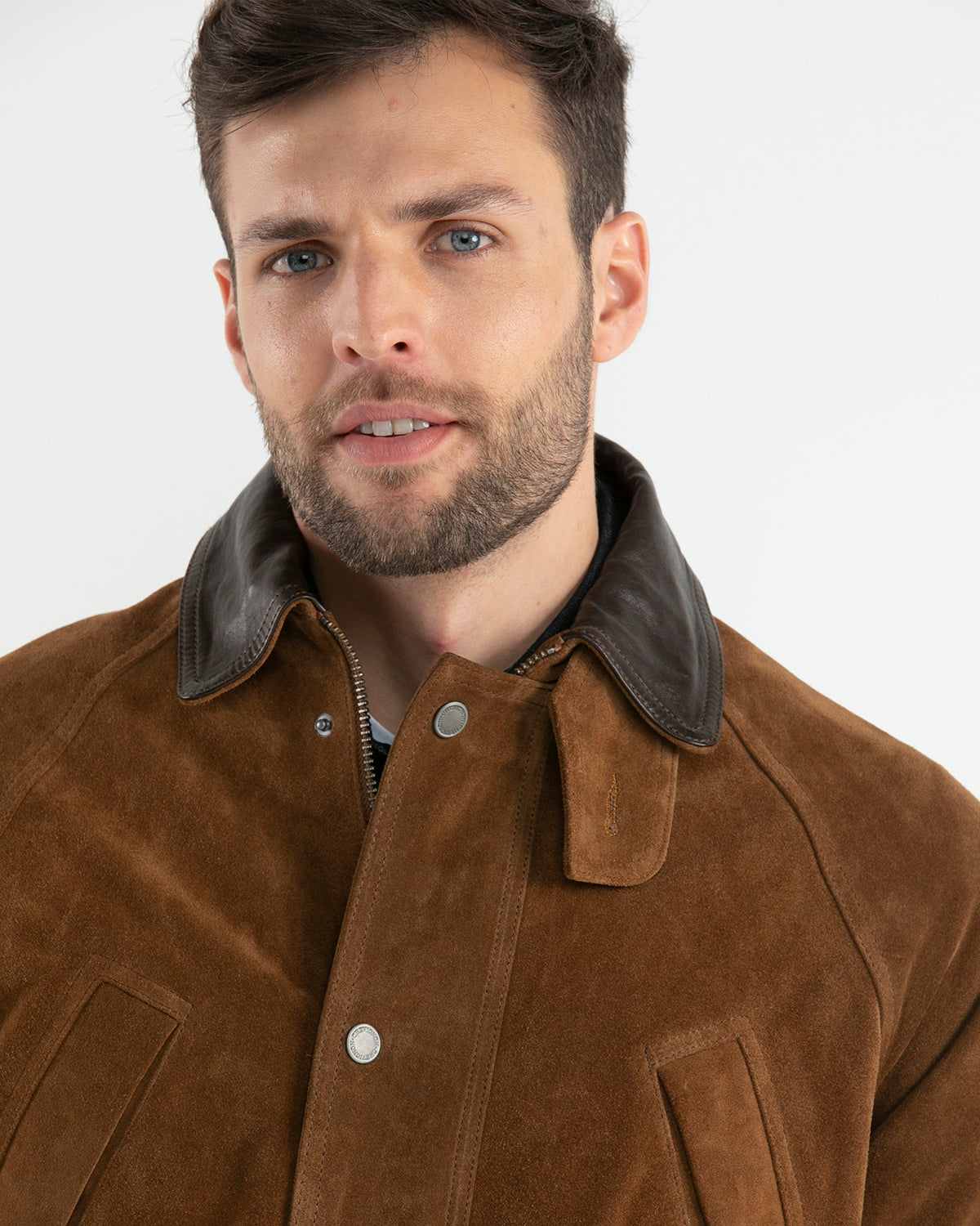 HUNTER FIELD SUEDE JACKET IN BROWN