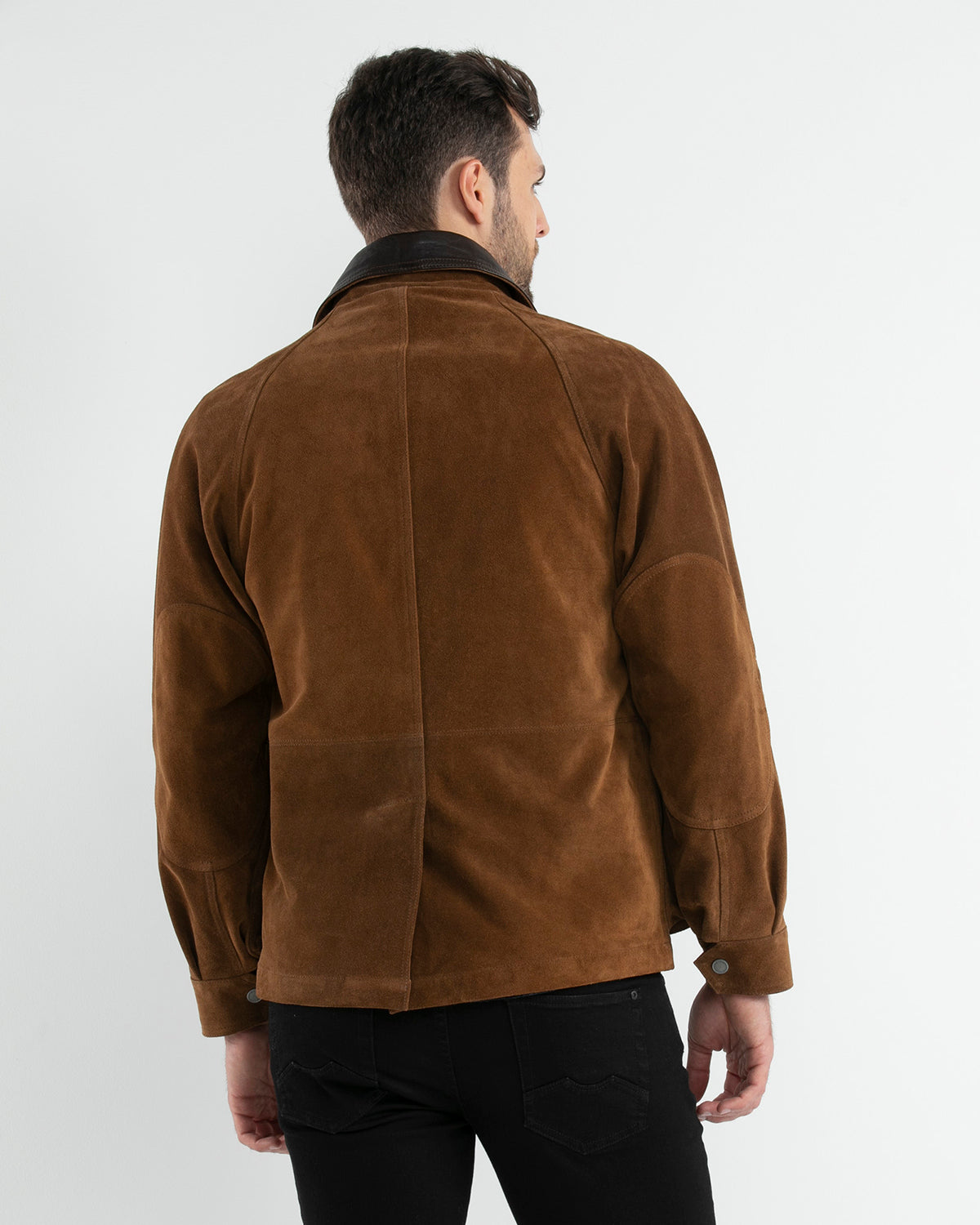 HUNTER FIELD SUEDE JACKET IN BROWN
