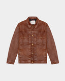 TYPE 2 TRUCKER LEATHER JACKET IN BROWN