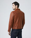 TYPE 2 TRUCKER LEATHER JACKET IN BROWN