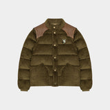 CORDUROY QUILTED TOGS PUFFER IN GREEN