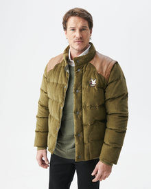 CORDUROY QUILTED TOGS PUFFER IN GREEN