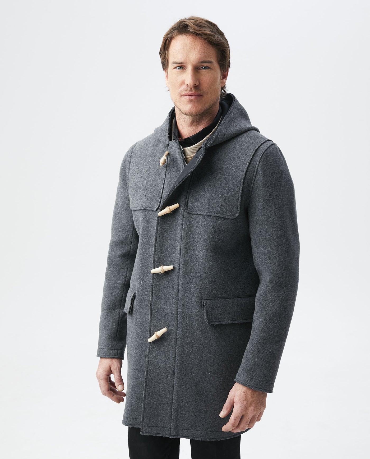 Men's Montgomery Coat Wool Blend Hood - 1