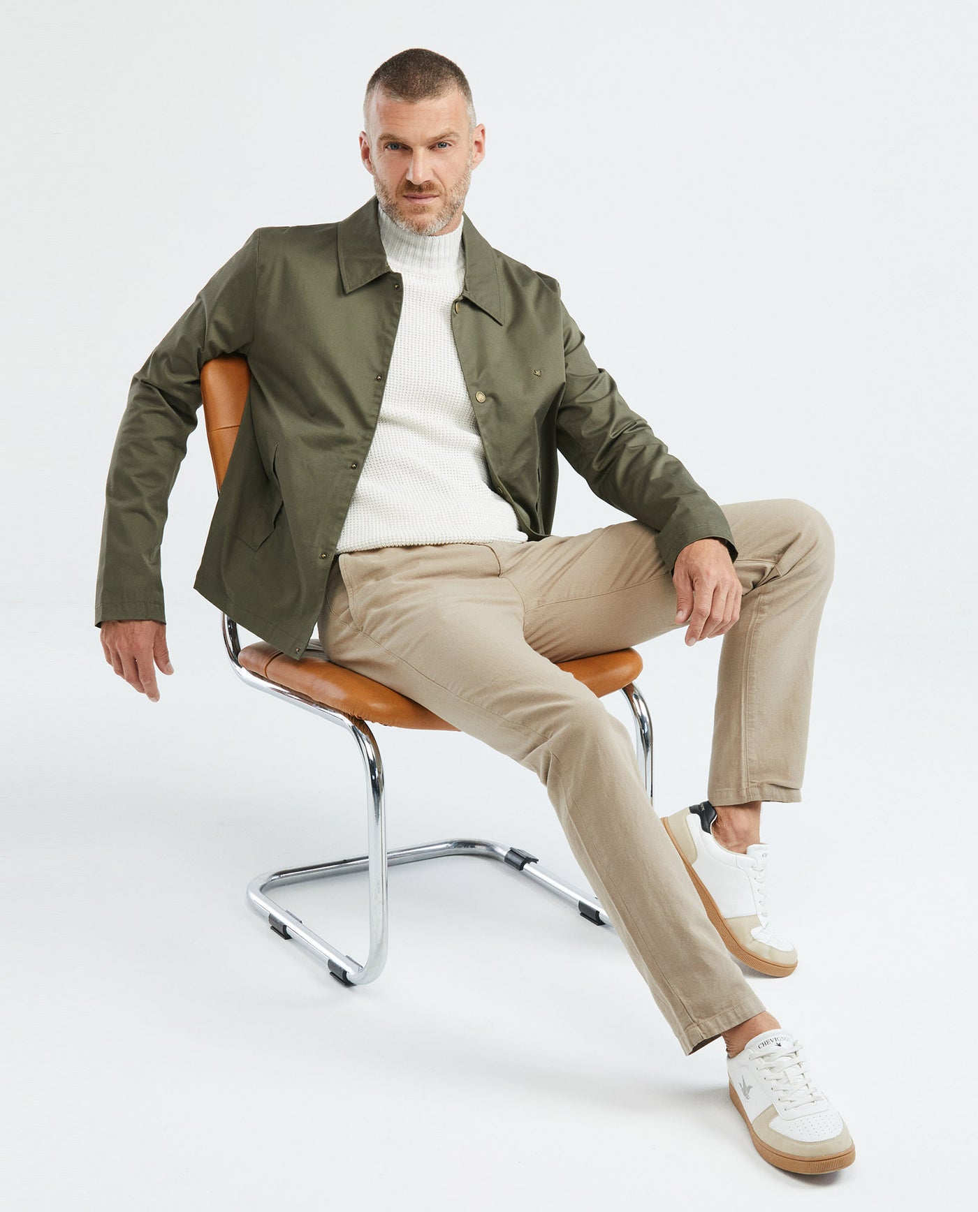 Men's Coach Jacket in Cotton Classic American Preppy - 1