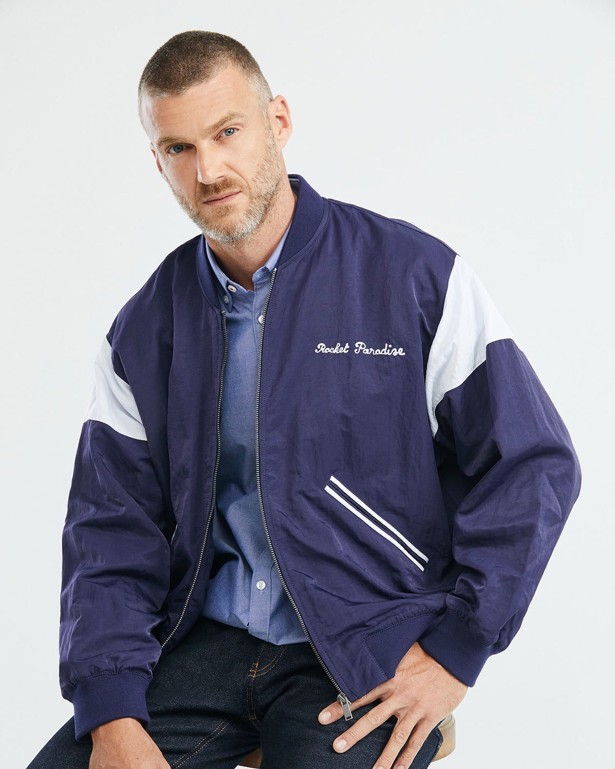 TENNIS TEDDY JACKET IN NAVY