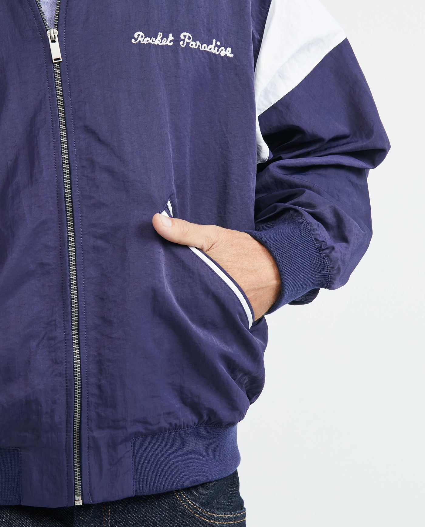 Men's Vintage American Jacket Contrast Sleeves in Polyamide - 4