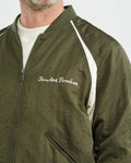 Men's Vintage Varsity Jacket White Contrast in Polyamide - 3