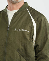 Men's Vintage Varsity Jacket White Contrast in Polyamide - 3