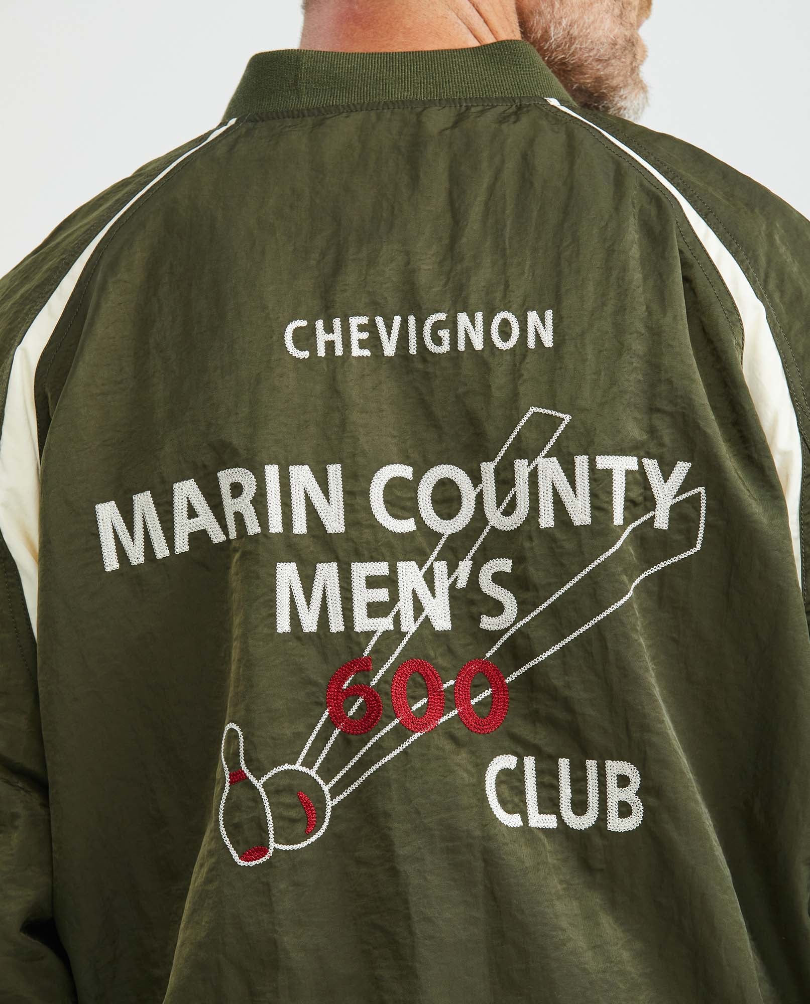 Men's Vintage Varsity Jacket White Contrast in Polyamide - 6
