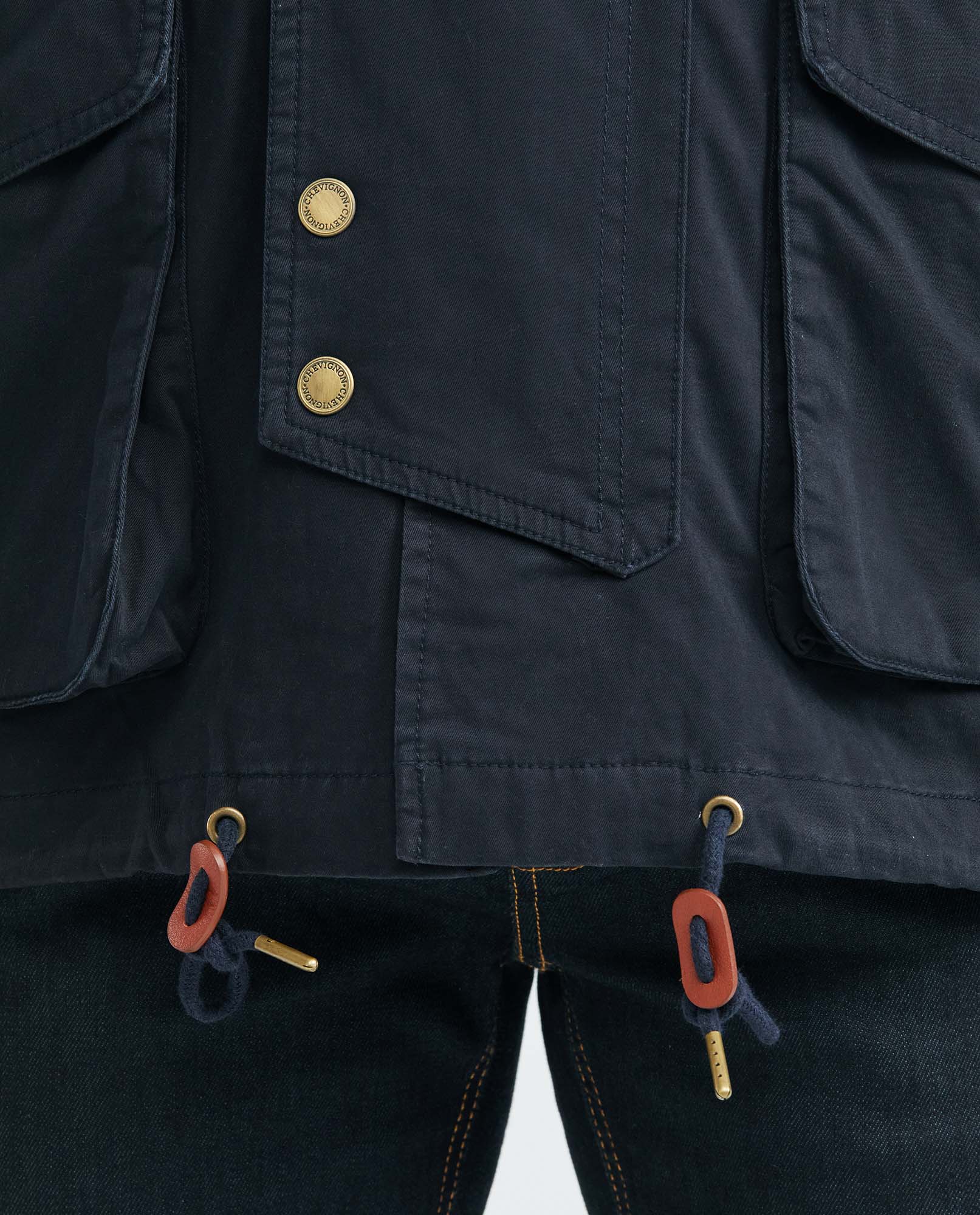 Men's Parka Double-Breasted Hood Golden Buttons - 5