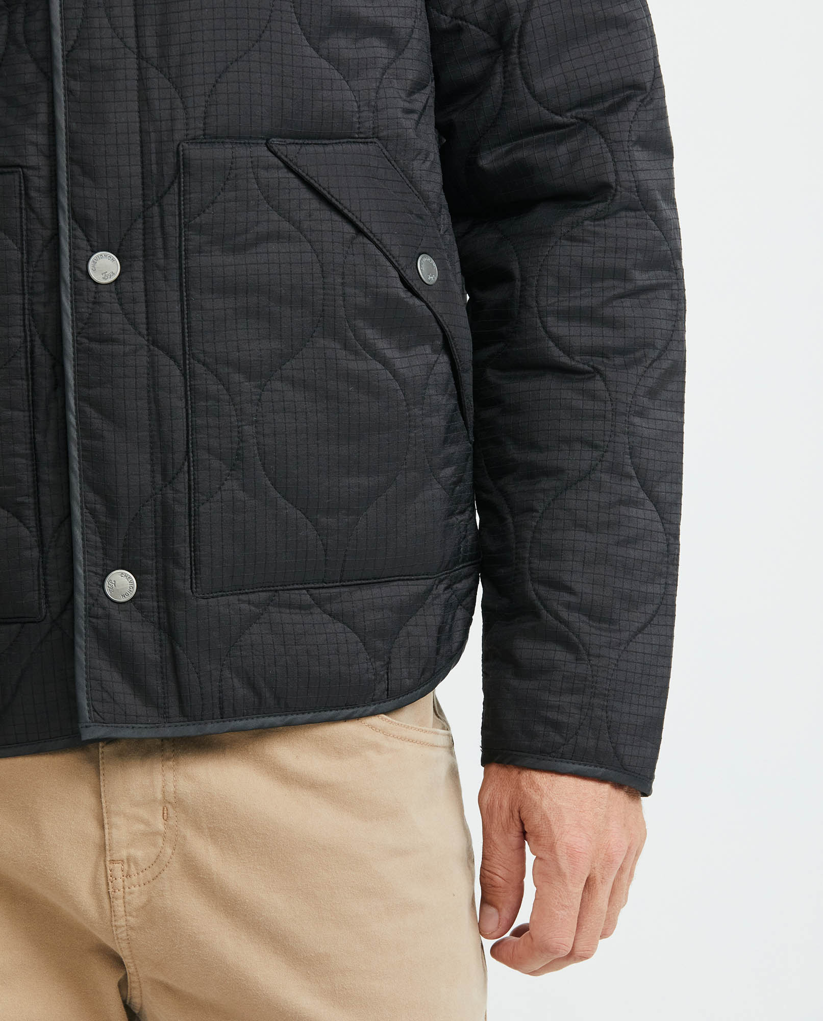 Men's Puffer High Neck Quilted Jacket Removable Sleeves in - 4