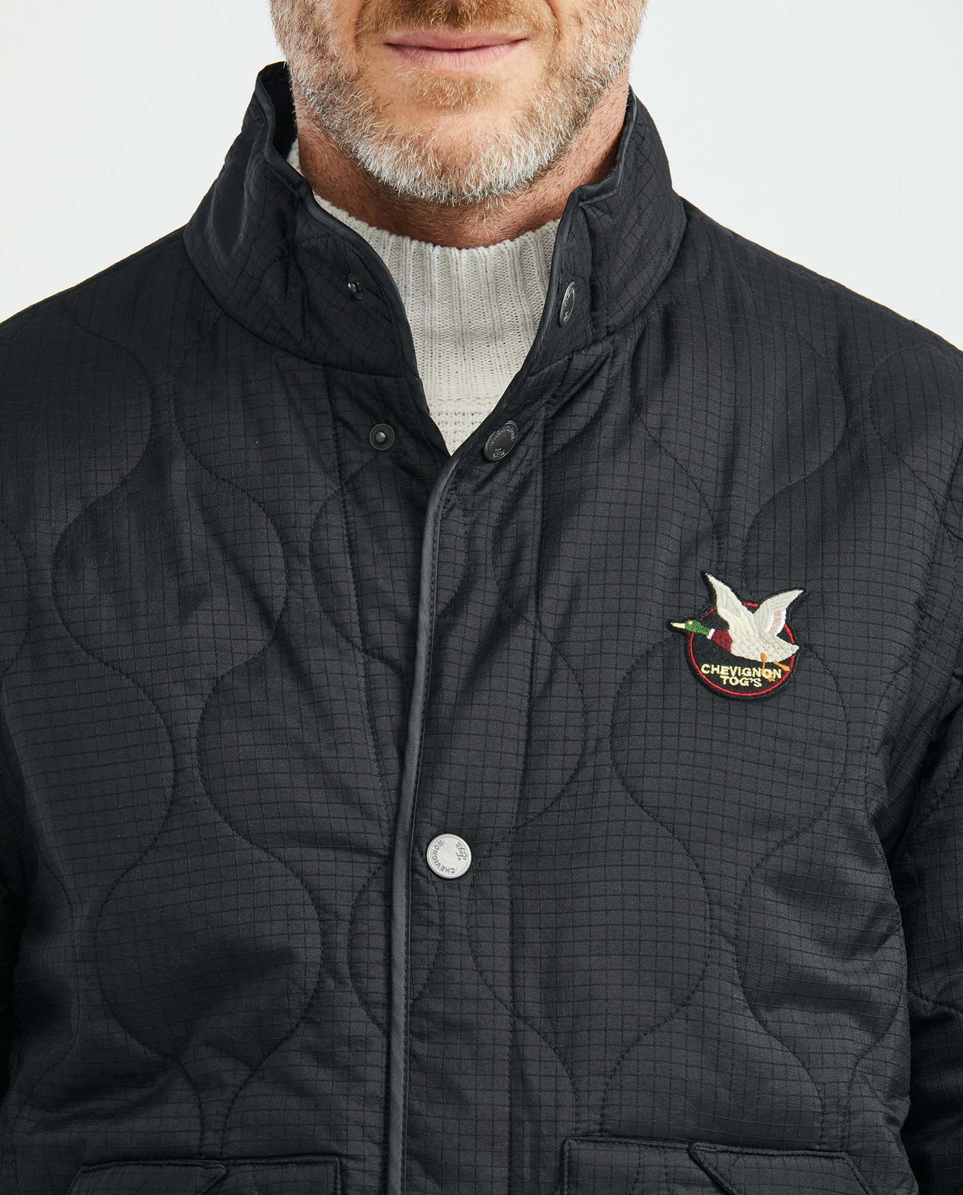 Men's Puffer High Neck Quilted Jacket Removable Sleeves in - 5