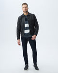 Men's Varsity Leather Jacket Lambskin Elastic Details - 2