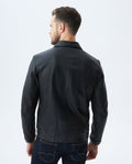 Men's Varsity Leather Jacket Lambskin Elastic Details - 3