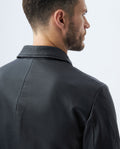 Men's Varsity Leather Jacket Lambskin Elastic Details - 5