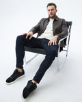 Men's Minimalist Leather Jacket Clean Lines Lambskin - 2