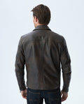 Men's Minimalist Leather Jacket Clean Lines Lambskin - 3