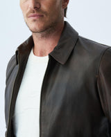 Men's Minimalist Leather Jacket Clean Lines Lambskin - 4