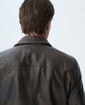 Men's Minimalist Leather Jacket Clean Lines Lambskin - 5