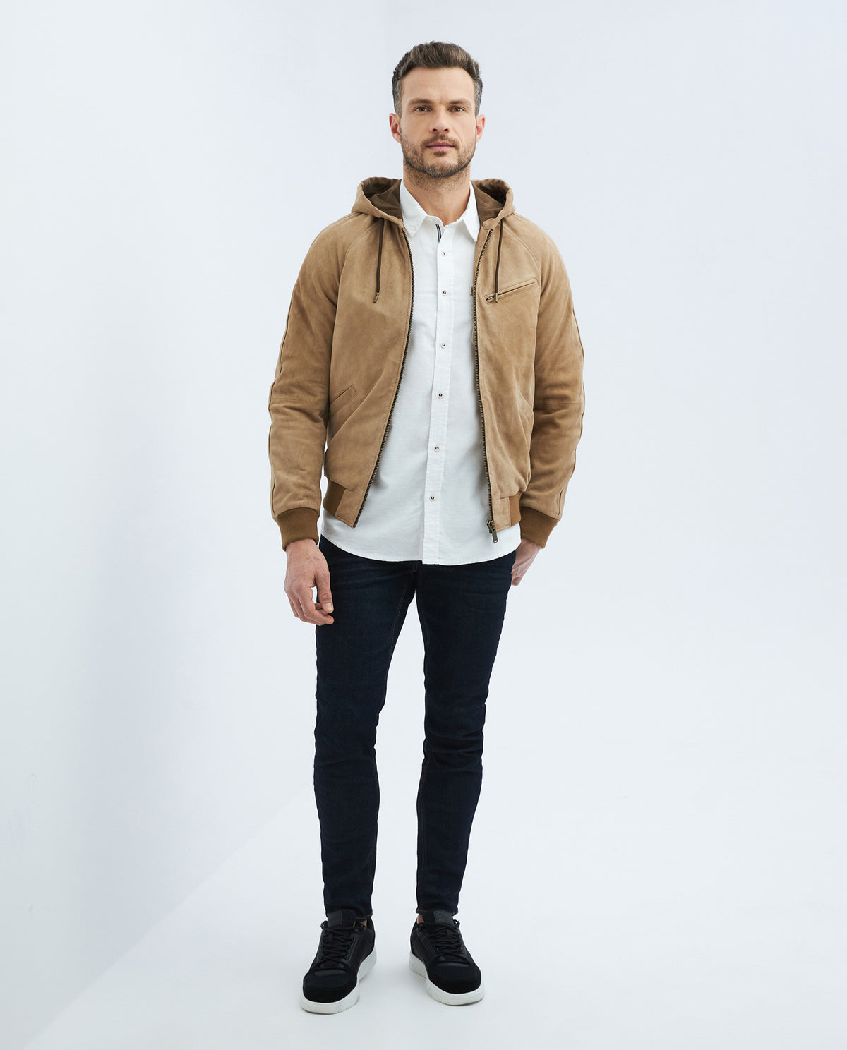 Men´s Goatskin Hoodie Jacket - Beige 63_627E205_BEI160906_3