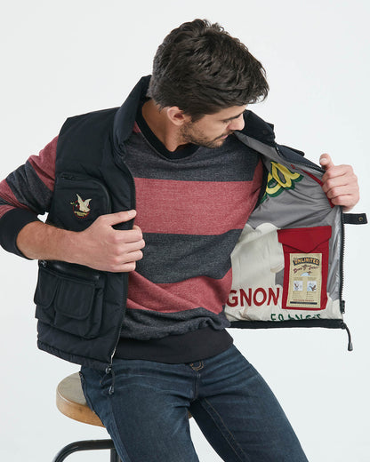 COMBAT TOGS QUILTED VEST IN BLACK