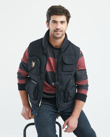 COMBAT TOGS QUILTED VEST IN BLACK