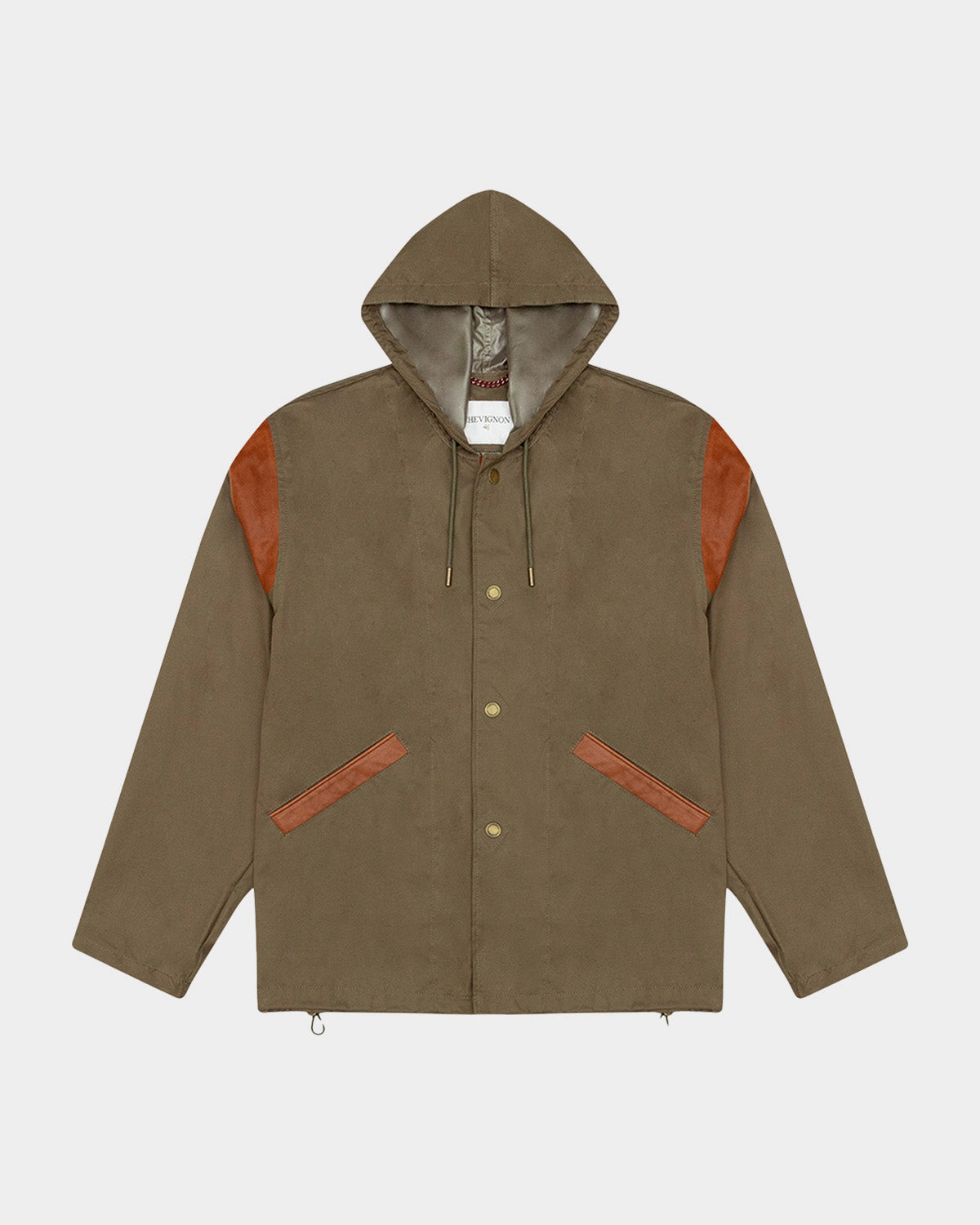 WATER RESISTANT HOODED PARKA IN GREEN