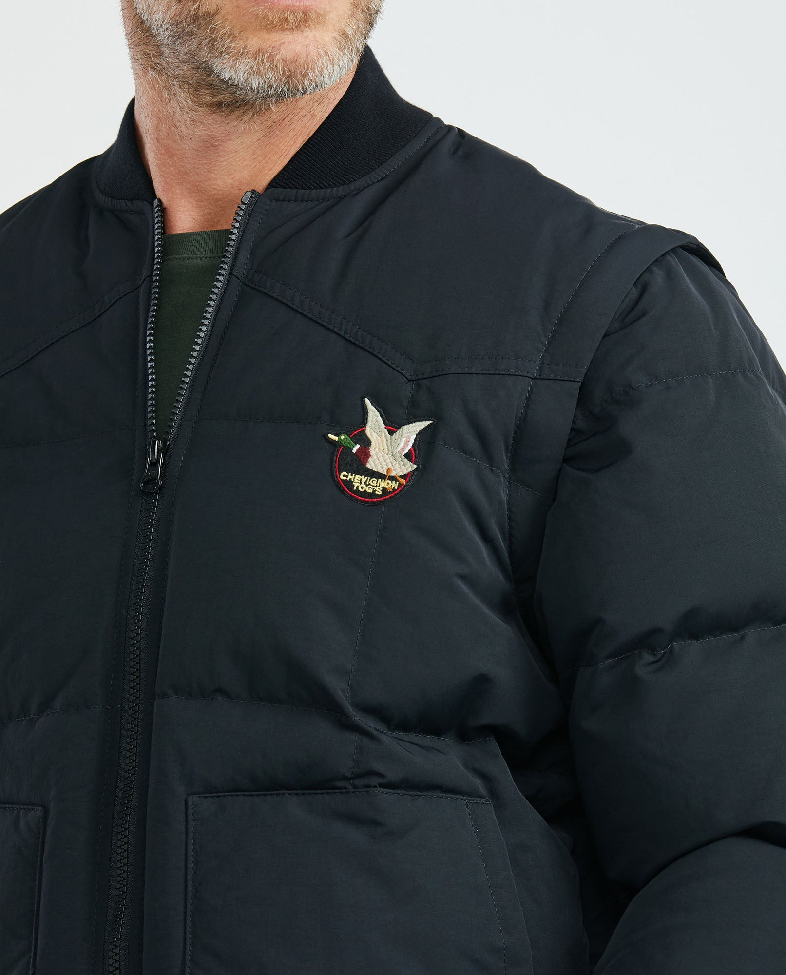 Men's Combat Quilted Jacket in Polyamide Military Details - 4