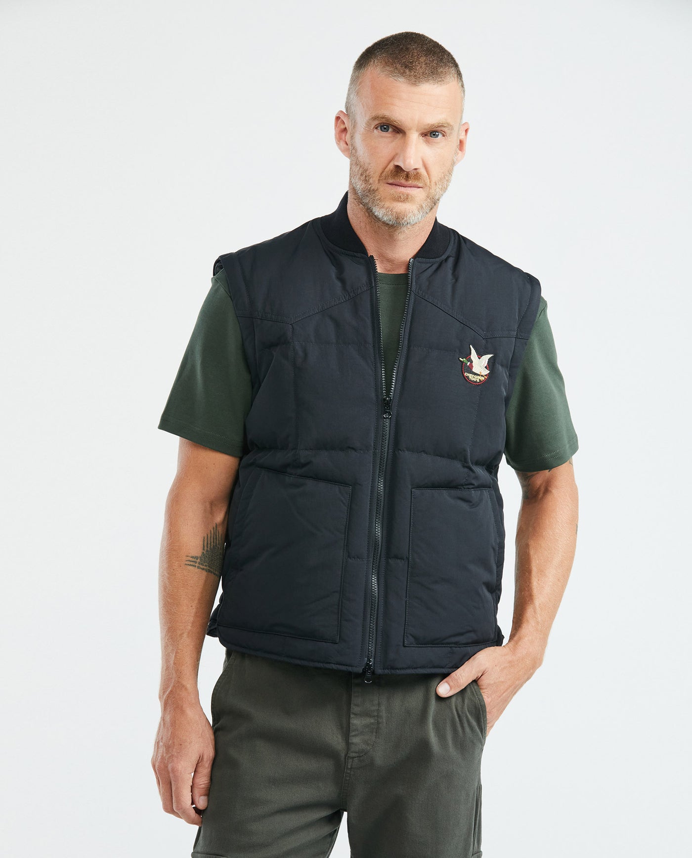 Men's Combat Quilted Jacket in Polyamide Military Details - 6