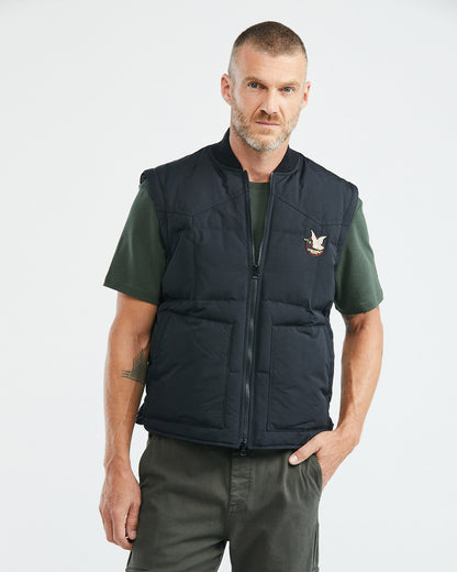 CONVERTIBLE QUILTED TOGS DOWN BOMBER IN BLACK
