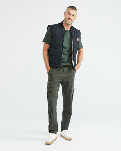 CONVERTIBLE QUILTED TOGS DOWN BOMBER IN BLACK