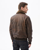 VESTE EN CUIR BOMBER ICON AVIATOR EN MARRON