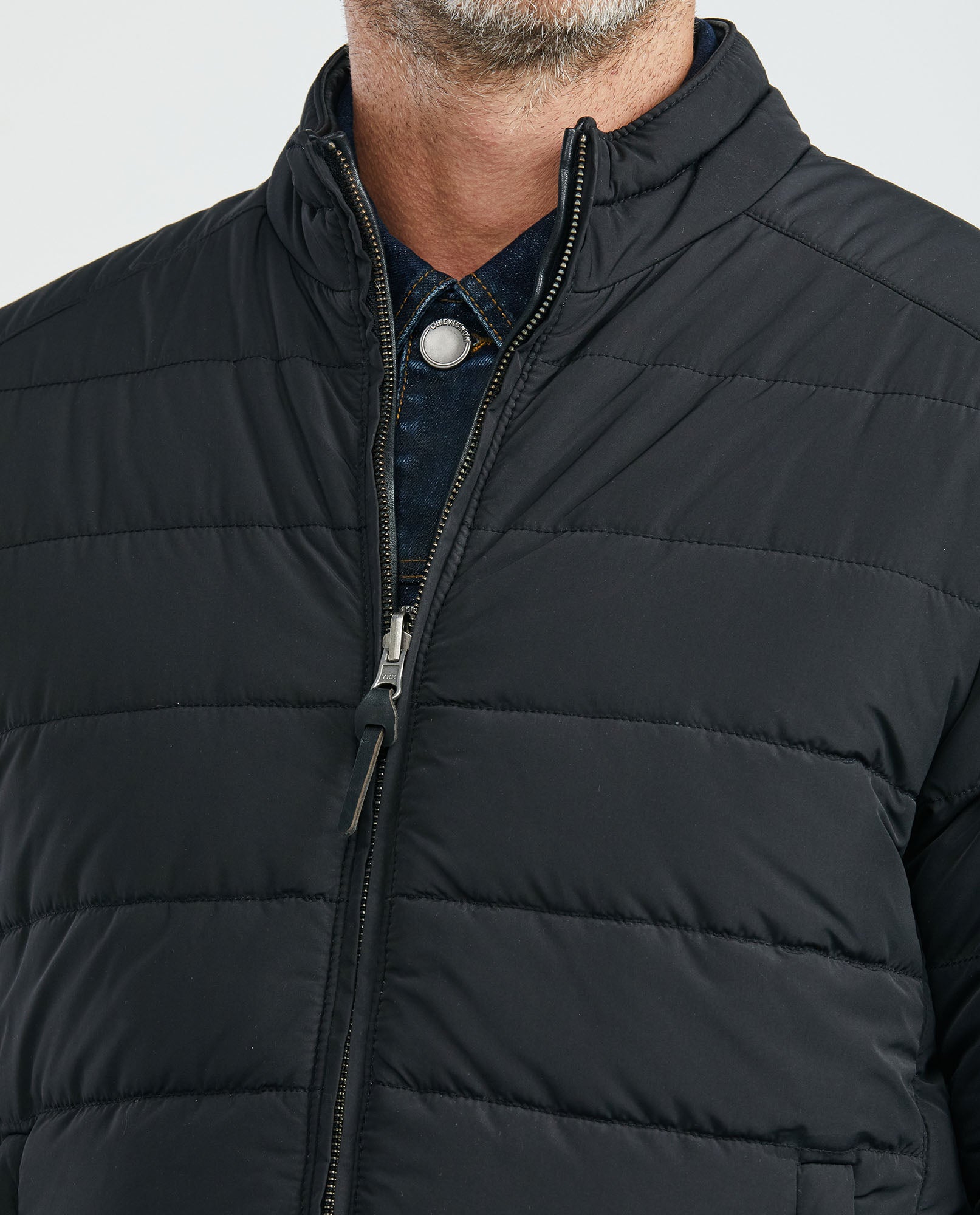 Men's Reversible Puffer Jacket Leather-Polyester Blend Double-Face - 7