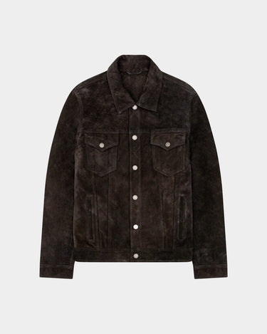 TRUCKER SUEDE JACKET IN BLACK