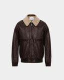 VESTE EN CUIR VINTAGE GYVER EN MARRON