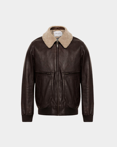 GYVER VINTAGE LEATHER JACKET IN BROWN