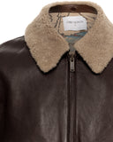 VESTE EN CUIR VINTAGE GYVER EN MARRON