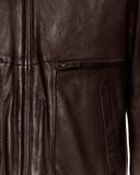 GYVER VINTAGE LEATHER JACKET IN BROWN