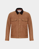 VESTE UTILITAIRE EN CUIR OCRE