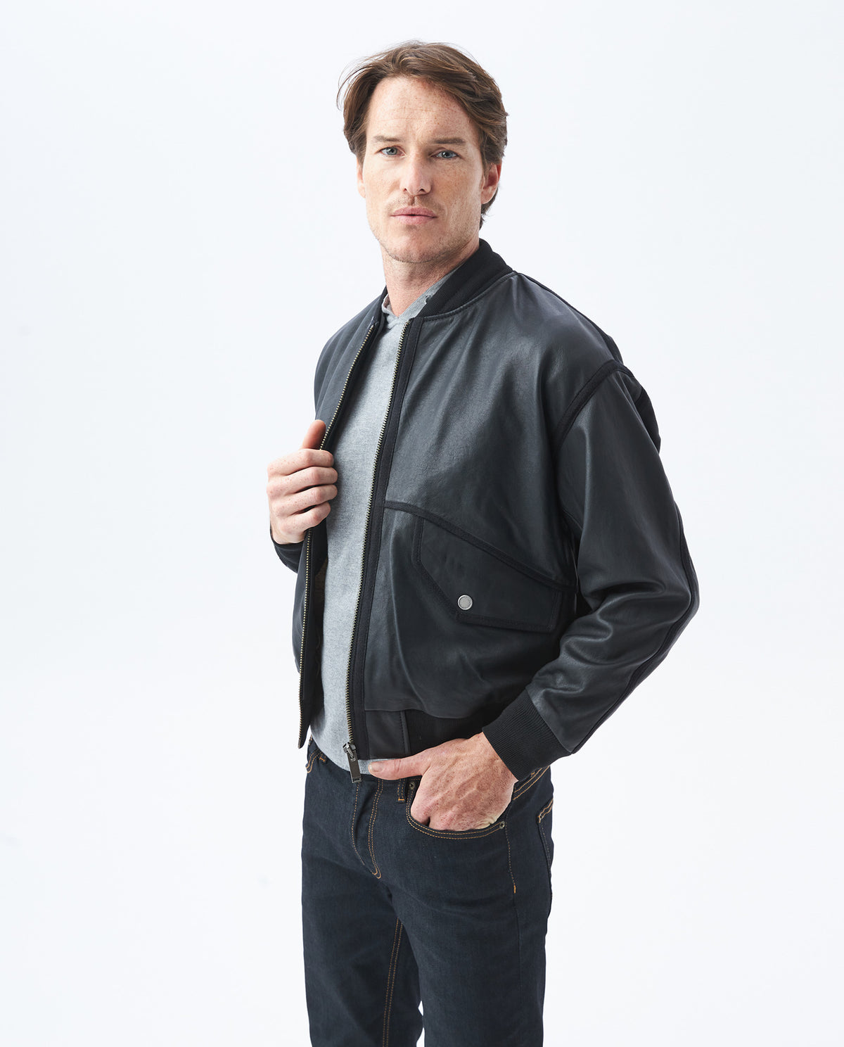 Men´s Leather Jacket - Black 63_627E409_NEG193909_3