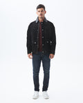 Men's Vintage Leather Jacket Contrast Collar Multiple Pockets - 1
